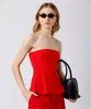 blusa peplum feminina sem alça mindset vermelha PP