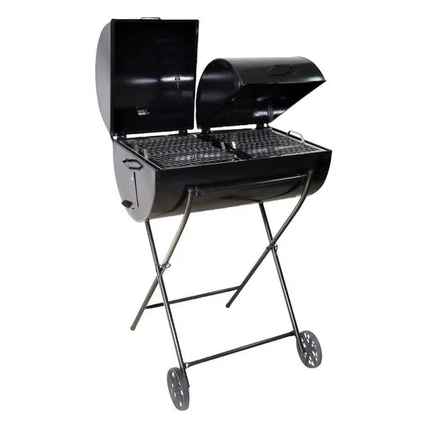 Churrasqueira Brasão Dupla 100L Grelha Aço Inox com Carrinho e Rodas Aço Carbono Ouro Minas Churrasqueira Brasão Dupla 100L Grelha Inox Carrinho Aço Carbono Ouro Minas