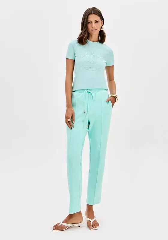 Calça Carrot De Moletom Cintura Alta Azul G