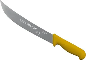 Faca para Carne Refile Aéreo 10" Lâmina Curvada Larga Inox STARRETT Amarela