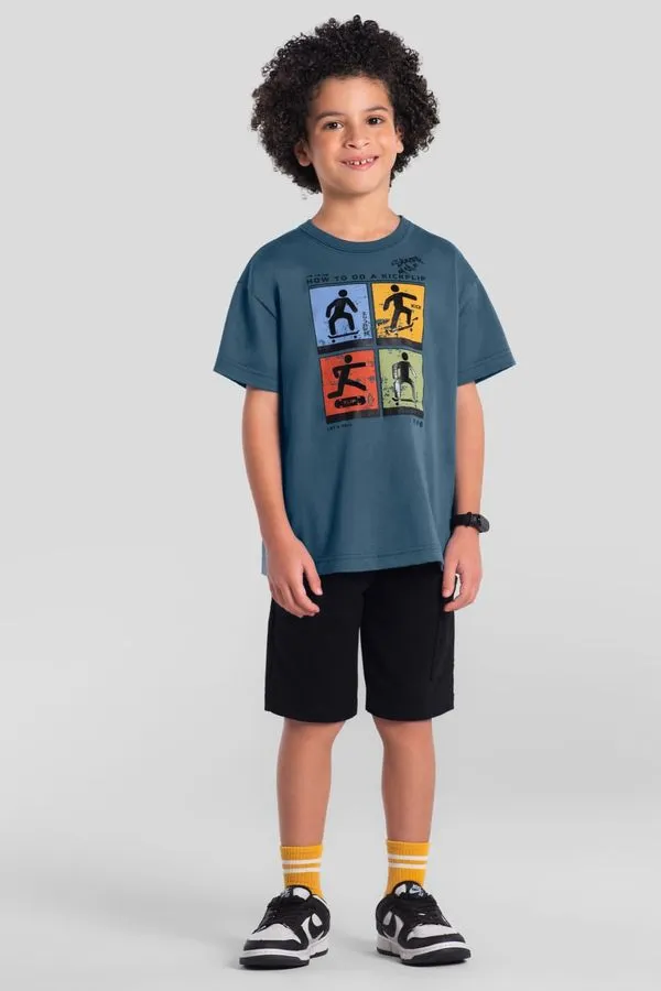 Conjunto infantil menino em moletinho de skate Brandili -8