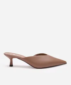 mule bico fino com salto mindset marrom 36