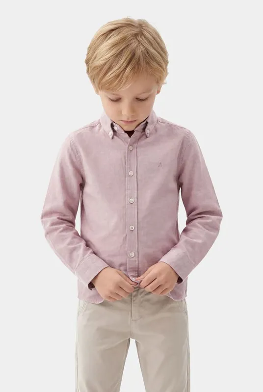 Camisa Manga Longa Infantil Oxford Rosa Escuro - 10