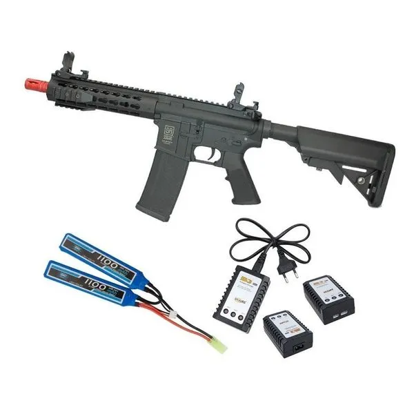 Rifle Airsoft M4 Carbine Keymod Sa-e08+bateria+carregador