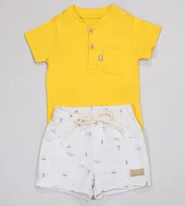 Conjunto Body Shorts Boy - 1243017 De 3 a 12 meses Amarelo - GG