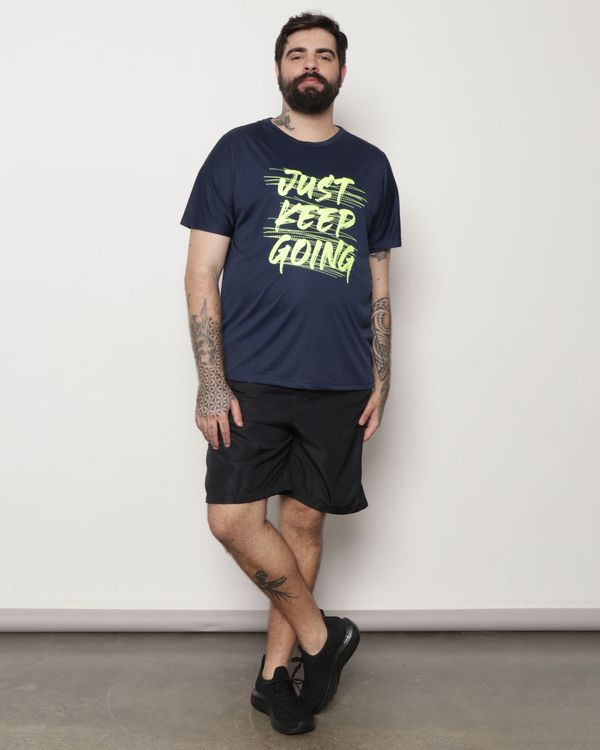 Bermuda Esportiva Plus Size Masculina Reta Preta G2