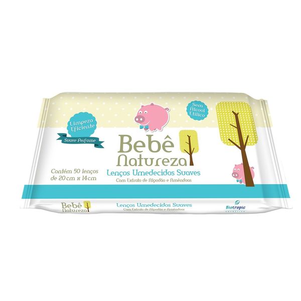 Lenços Umedecidos Bebê Natureza Azul C/ 8 Unidades