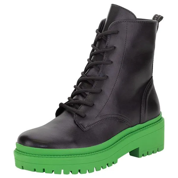 Bota Feminina Coturno Via Marte - 228503 PRETO/VERDE 35