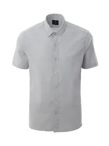 Camisa Slim Fit Manga Curta Masculina CINZA CLARO P