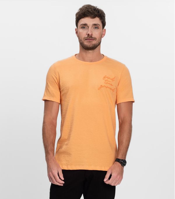 Camiseta Masculina Manga Curta Malhão Diametro Laranja G