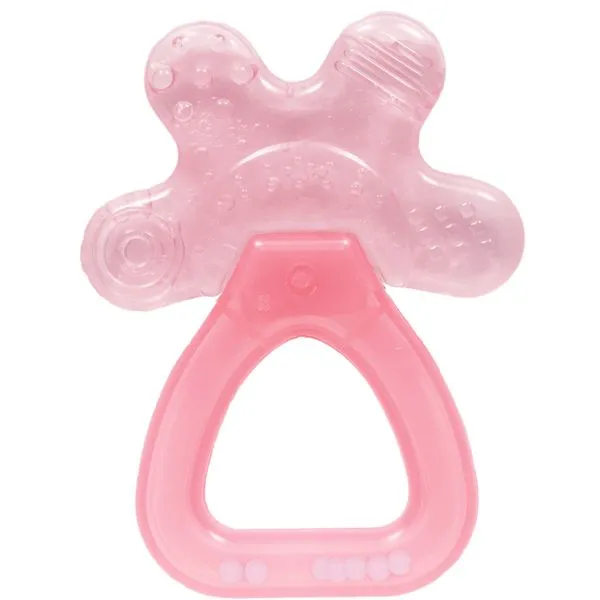Mordedor Massageador Chocalho Com Água Buba Bebê Rosa