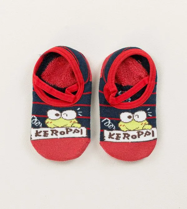 Meia Sapatilha Bebê Antiderrapante Keroppi Vermelho - 27 a 30