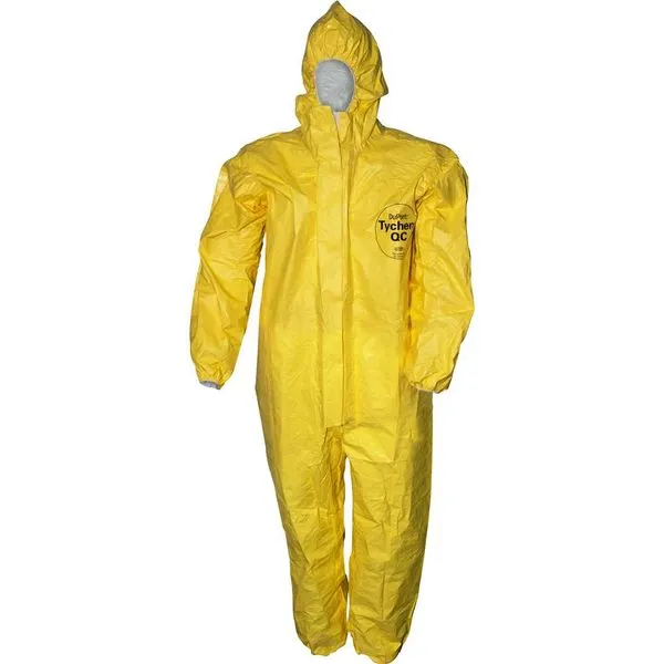 Macacão de Proteção Química Tychen com Capuz e Zíper Amarelo - DUPONT G