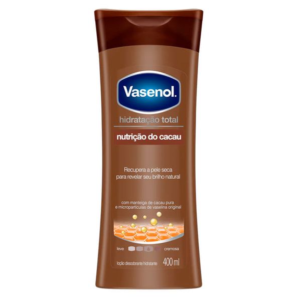 Loção Desodorante Hidratante Corporal Vasenol Nurição de Cacau 400ml