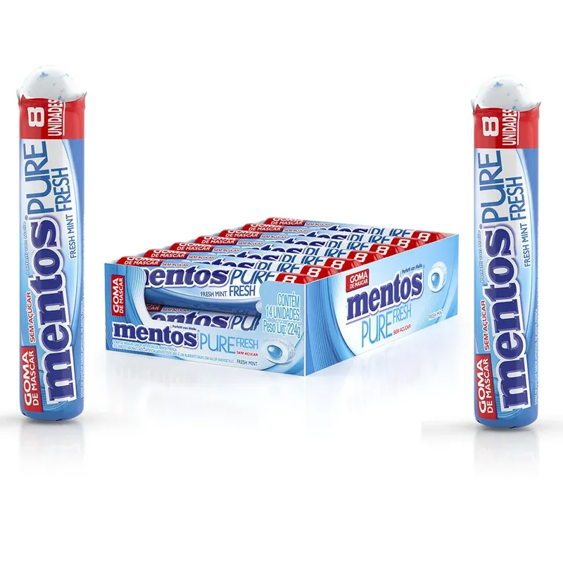 Mentos Tubo Pure Fresh Freshmint Sem Açúcar contendo 14 drops