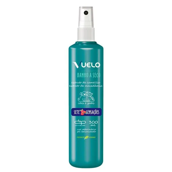 Shampoo Banho Seco Para Cães E Gatos Vuelo Sete Sensações 300ml (MP)