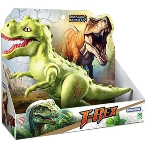 Dinossauro T-Rex Articulado Brinquedo Interativo com Articulações Móveis Design Realista Brinquemix Dinossauro T-Rex Articulado Interativo Articulações Móveis Brinquemix