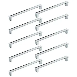 Kit 10 Puxadores Alça para Móveis Zamac Cromado Cristallo 224 Bigfer Portas Gavetas