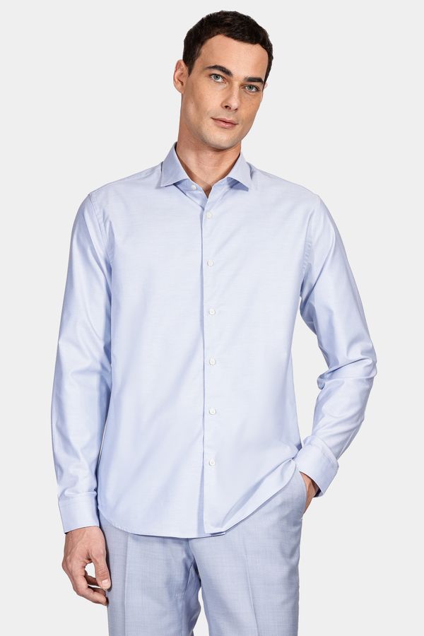 Camisa Slim Sarja Pima Stretch Bellagio Azul - G
