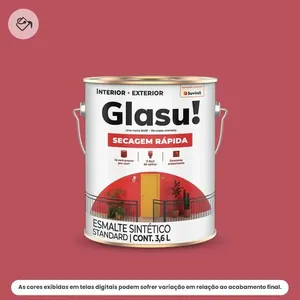 Tinta Esmalte Sintético Standard Brilhante Glasu Suvinil 3,6L Secagem Rápida Vermelho (MP)