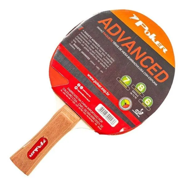 Raquete Tenis De Mesa Poker Borracha Lisa - Ptoverm