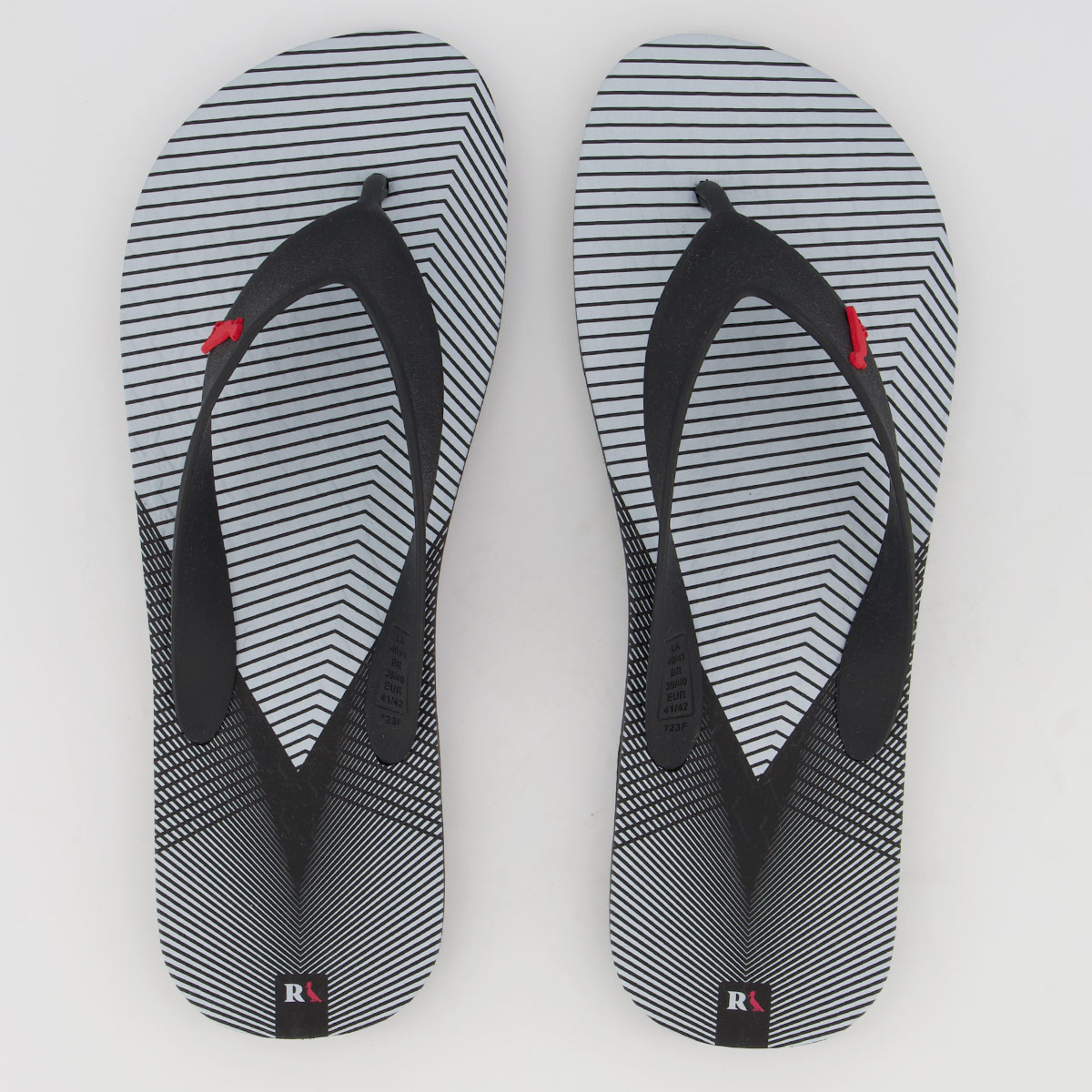 Chinelo Reserva Geométrico Preto e Branco