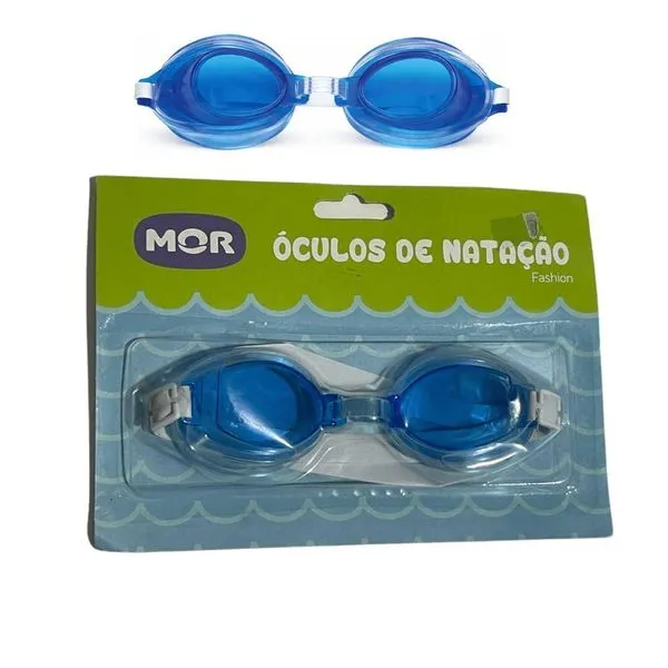 Óculos de Natação Infantil Fashion em PVC com Tiras Reguláveis Azul Mor Óculos de Natação Infantil Fashion Tiras Reguláveis Azul Mor