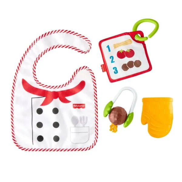 Conjunto De Babador e Mordedor - Mini Chef - Vermelho - Fisher-Price