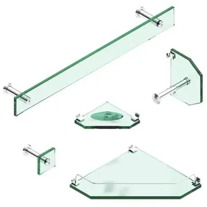 Kit De Acessórios De Banheiro Blinglass 5 Peças De Canto Verde Cromado (MP)