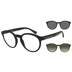 Armação De Óculos Clip On Empório Armani Ea4152 5042-1w - Verde Militar