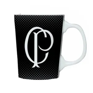 Caneca Porcelana Premium BrasFoot Corinthians 260 ML Licenciada Branco