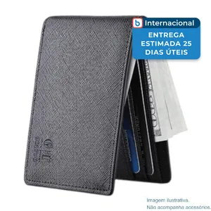 Carteira Gostwo Slim Bifold Couro Preto Cros A-MBI