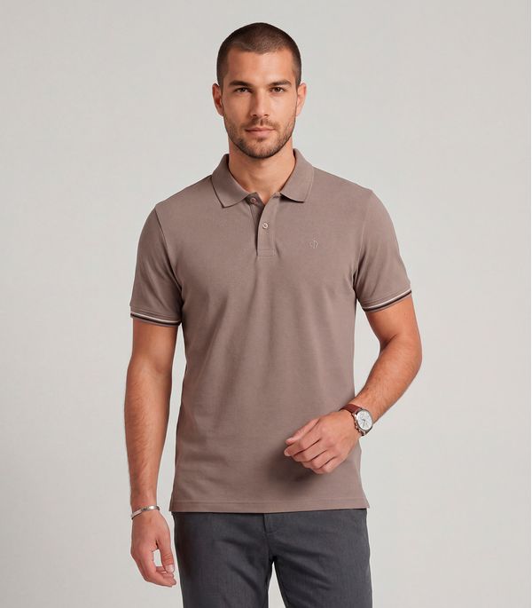 Polo Masculina Malhão Flamê Diametro Marrom P