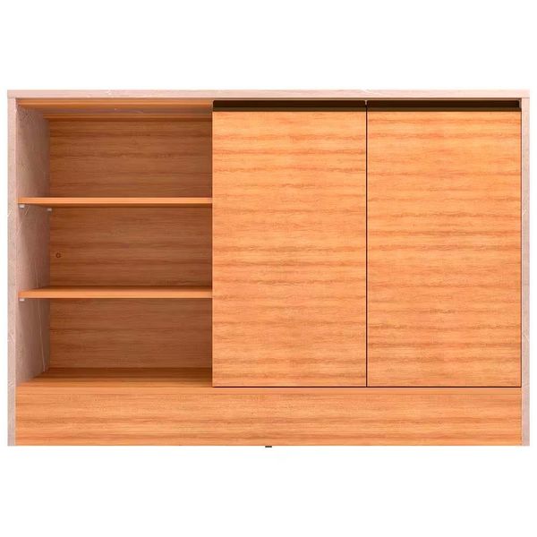 Balcão Cristal MDP 15 mm com 2 Portas e 3 Prateleiras Bartira Lâmina Mel