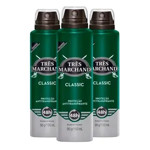 Kit Desodorante Aerosol Très Marchand Classic 150ml - 3 Unidades