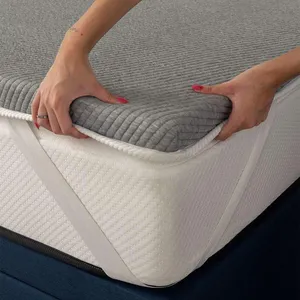 Pillow Top Solteiro King Guldi Dream com Espuma D50 Viscoelástica com Alça (5x96x203) Branco e Cinza
