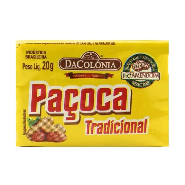 Paçoca Retangular Da Colônia Tradicional 18 g PACOCA RETANGULAR DA COLONIA TRADICIONAL