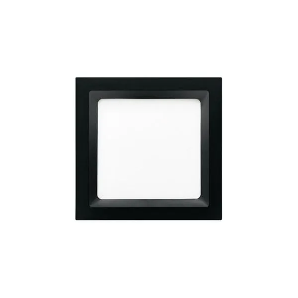 Painel De Led Embutir Stella Deep Quadrado 16x16cm Recuado 12w Preto - 4000k - Luz Neutra