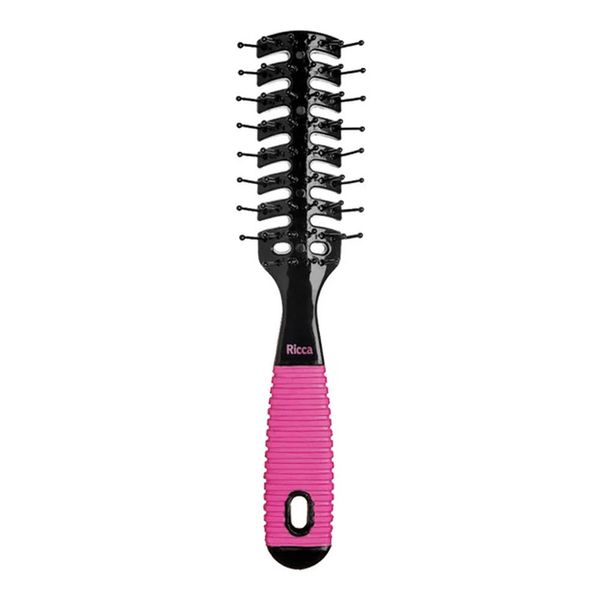 Escova De Cabelo Ricca Ventilada Black&Pink 1 Unidade