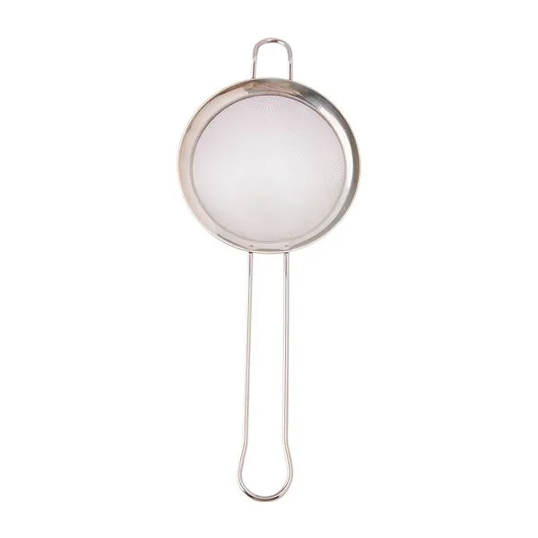 Peneira Escumadeira Multiúso P Com Alça Apoio Aço Inox 30x12x12cm LM1855 - honeyhome