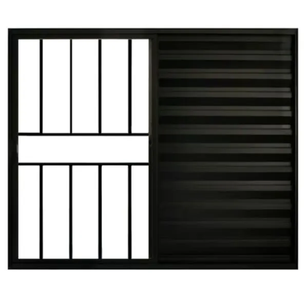 Janela Veneziana de Correr 3 Folhas com Grade Alumínio Preto 1.00 x 1.20 Linha Modular - PTORD2276 - HALE VENEZIANA ALUM 3 FLS 1,00X1,20 C/ GRADE PRETO HALE