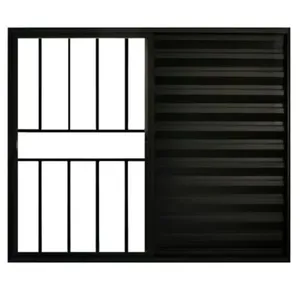 Janela Veneziana de Correr 3 Folhas com Grade Alumínio Preto 1.00 x 1.20 Linha Modular - PTORD2276 - HALE VENEZIANA ALUM 3 FLS 1,00X1,20 C/ GRADE PRETO HALE