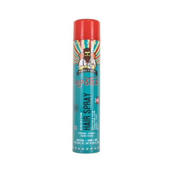 Spray Barba Forte Hipster Fixador de Penteado Hold 400ml