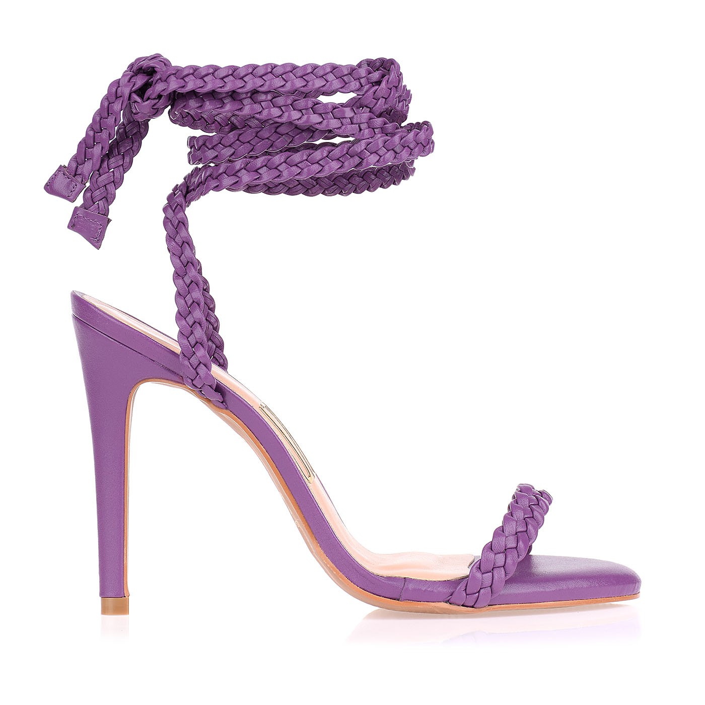 Sandália Salto Alto Eco New Couro Purple