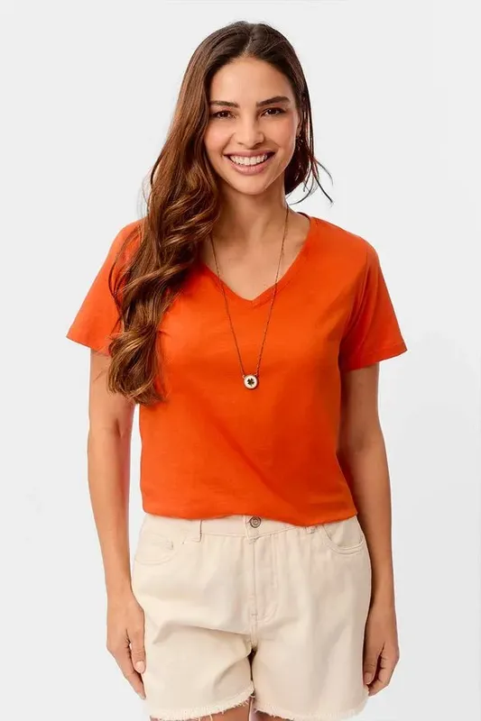 Blusa Básica Fio Penteado Laranja LARANJA/M