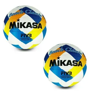 Kit 2 Bola de Vôlei de Praia BV543-Y Aprovada FIVB para Treino e Lazer Branco e Azul Mikasa Kit 2 Bola de Vôlei de Praia BV543-Y Aprovada FIVB Branco e Azul Mikasa