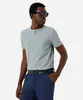 camiseta de algodão texturizada manga curta azul P