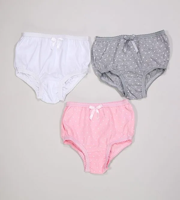 Kit Calcinha Poá com 3 unidades - 34 De 1 a 4 anos Rosa - P