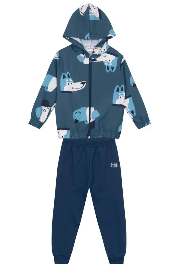 Conjunto infantil menino em microfibra Brandili -1
