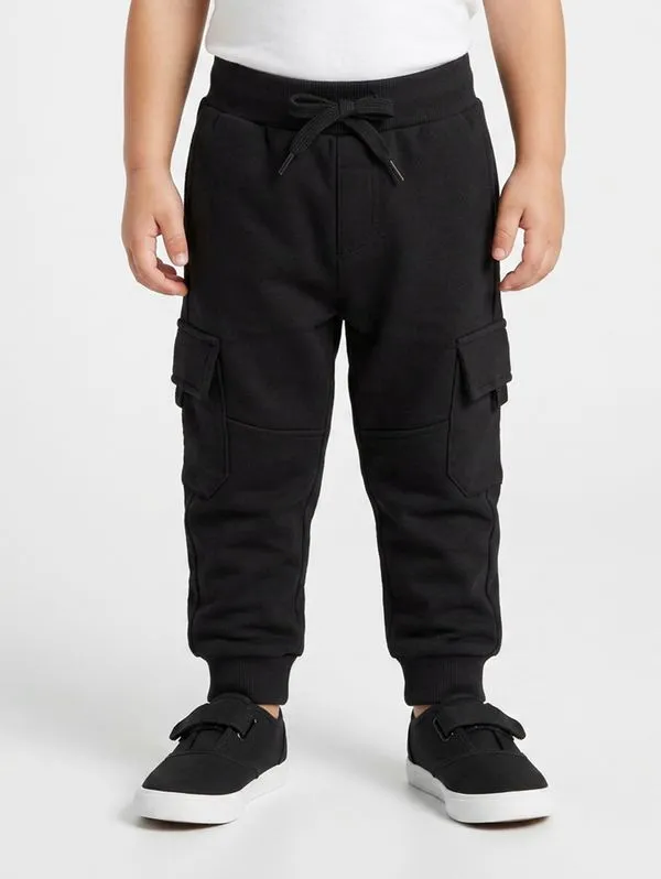 Calça Cargo Com Punho Infantil Para Menino- PRETO 3